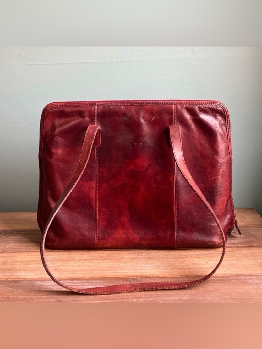 I Medici Firenze Vintage Italian Leather Professional Tote Bag